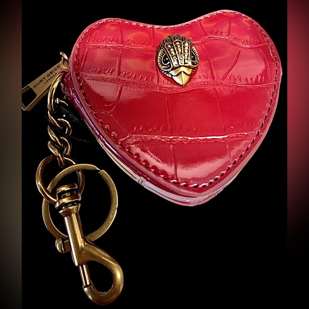 Kurt Geiger NEW Leather Keychain/Zip-top Bag Charm NWT &Box hold Rx/cash/coins - Picture 12 of 13
